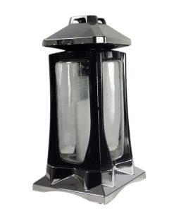 Žvakė į kapines K-22 juoda sidabrinė 32 cm.