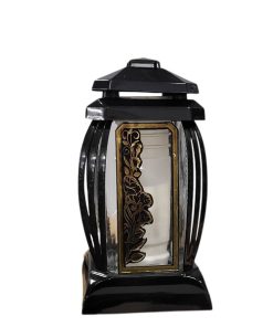 Žvakė į kapines PRIMA 1 su aukso spalvos dekoracija  24 cm.