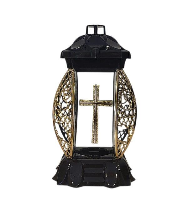 Žvakidė į kapines K-13 AK aukso spalvos 27 cm.