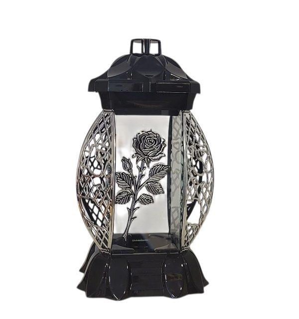 Žvakidė į kapines K-13 SR sidabro spalvos 27 cm.