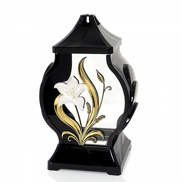 Žvakidė į kapines Z  "Obeliks maža su lelija" 29,5 cm