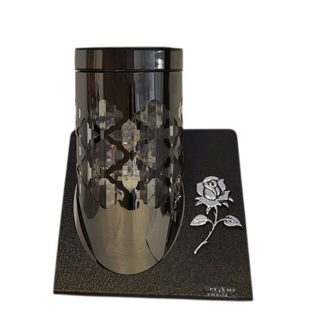 Žvakidė į kapines PARIS SOLAR 1 su gėle - grafiti spalvos